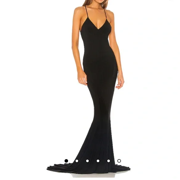 black norma kamali dress Norma Kamali Underwire Fishtail Gown